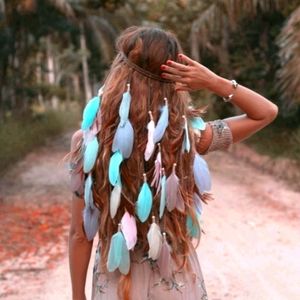 Handcrafted Headband Feathers
